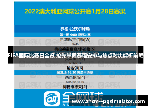 FIFA国际比赛日全览 抢先掌握赛程安排与焦点对决解析前瞻 FIFA国际比赛日全览 抢先掌握赛程安排与焦点对决解析前瞻